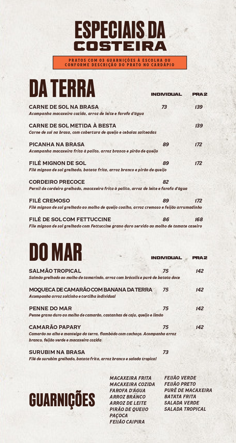 Cardápio Via Costeira