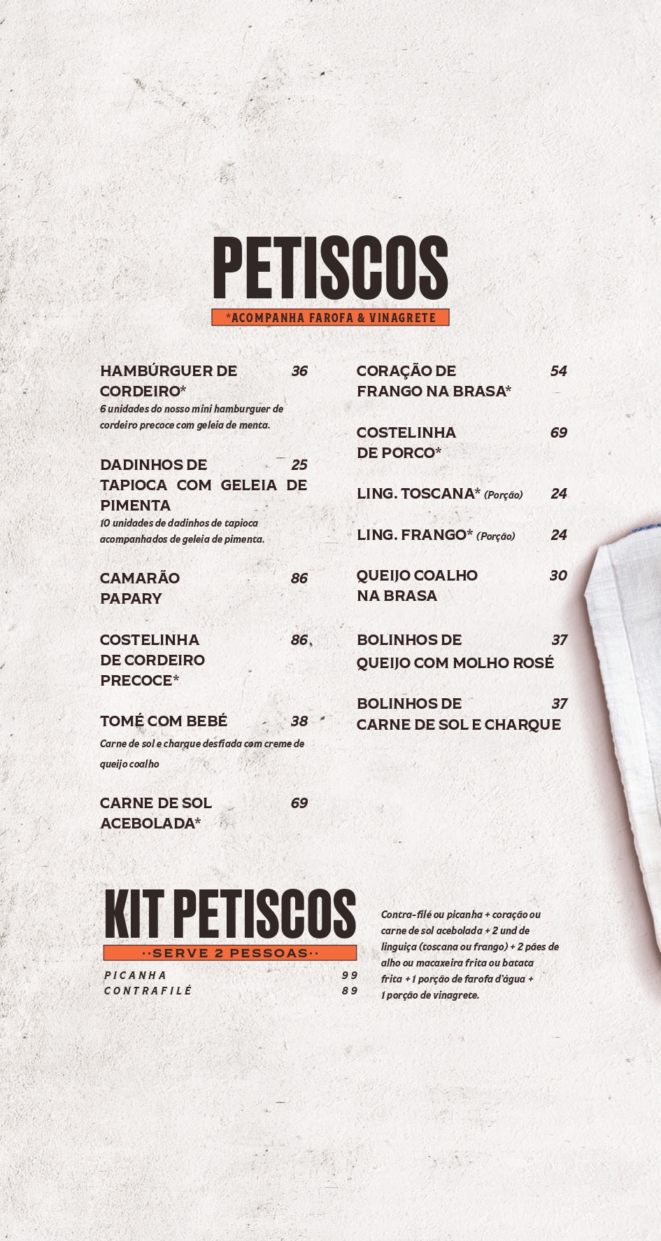 Cardápio Via Costeira